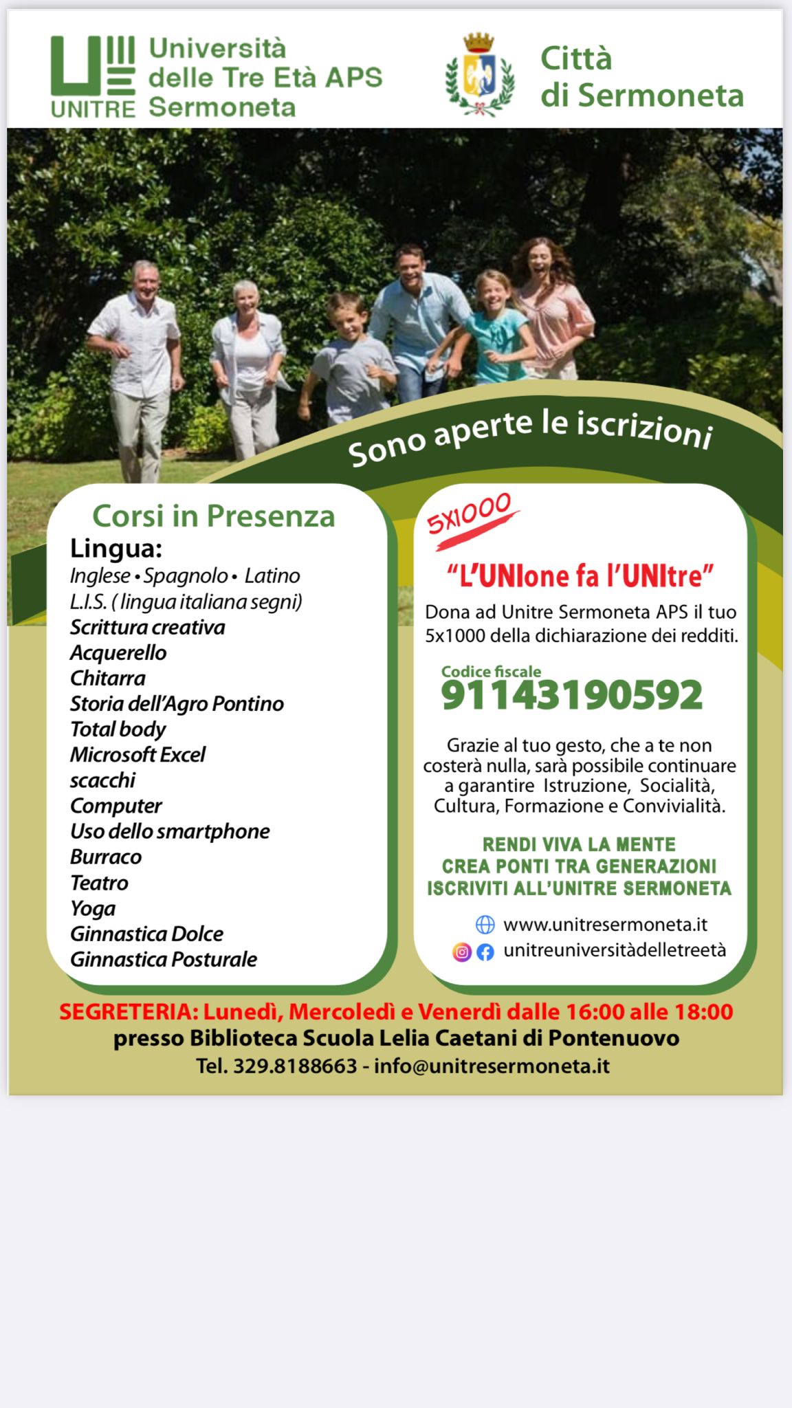 Unitre Sermoneta - Università delle Tre Età APS