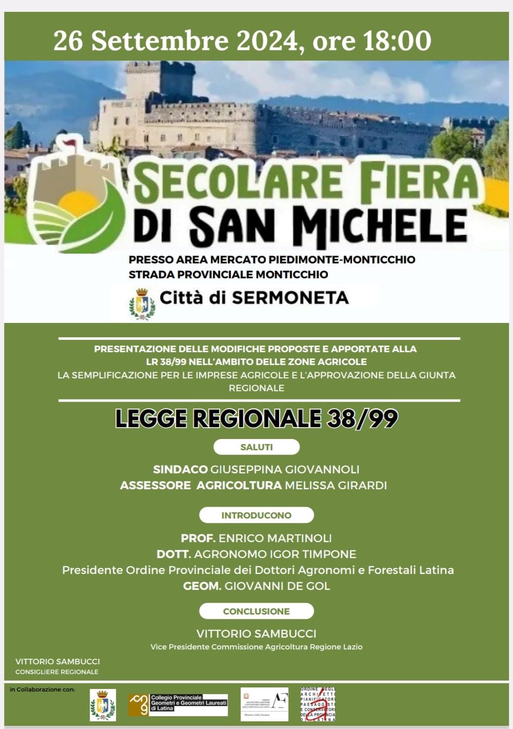 Presentazione delle modifiche proposte e apportate alla L.R. 38/99 nell’ambito delle zone agricole